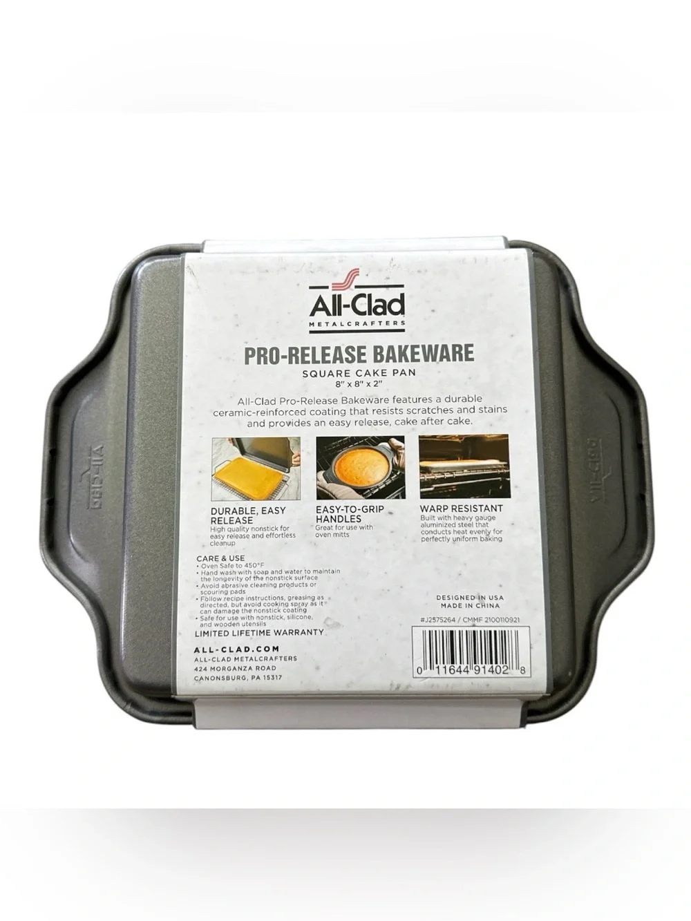 All Clad Pro Release Bakeware Square Baking Pan Gray 8 x 8 Cooking Gifts New